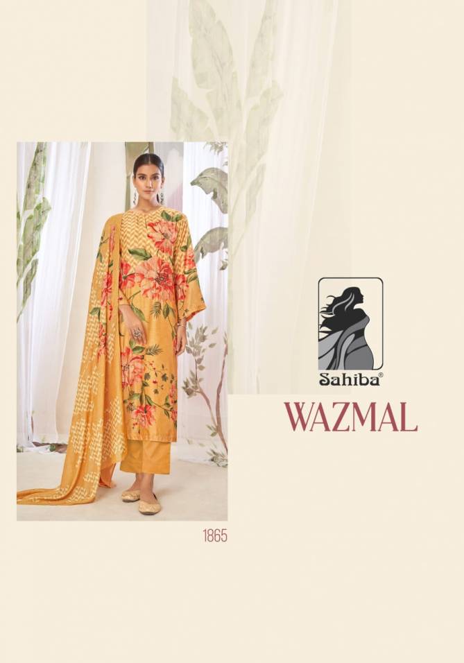 Wazmal By Sahiba Muslin Silk Digital Printed Dress Material Wholesale Shop In Surat